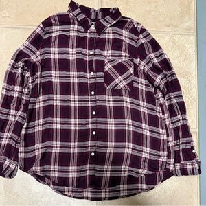 Lucky Brand Maroon Plaid Shirt